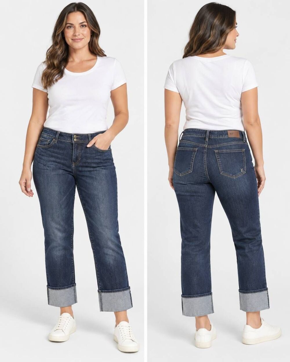 KUT from the Kloth Cameron Jeans Women’s 10 Dark Wash Straight Leg Cuffed